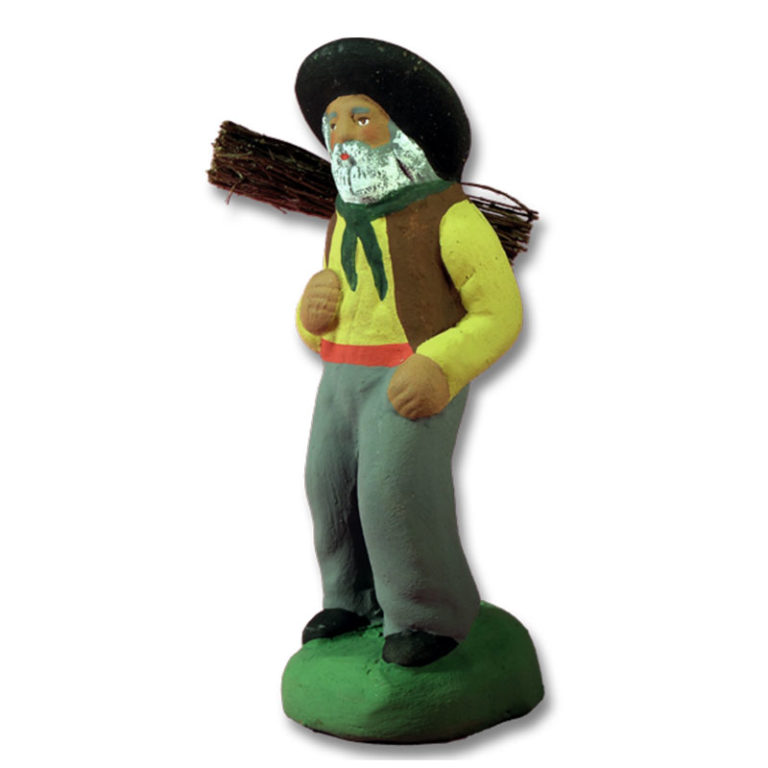 Santons De Provence Arterra - Homme Au Fagot - Figurine En Argile Décorée à La Main - Taille 7 Cm - Fabrication Artisanale Française